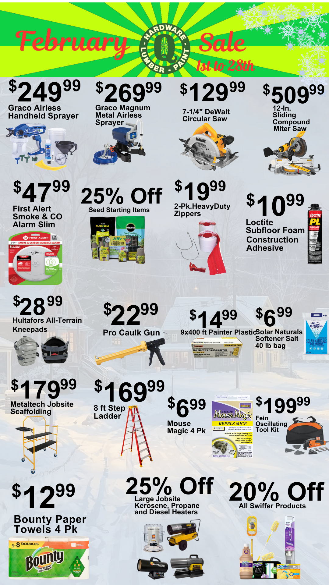 items on sale in February